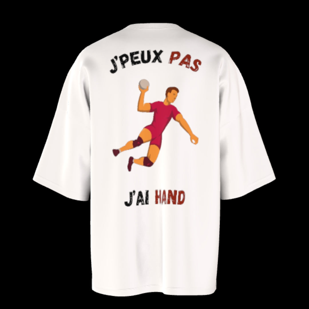 T-shirt unisexe épais ras du cou | j'peux pas j'ai hand