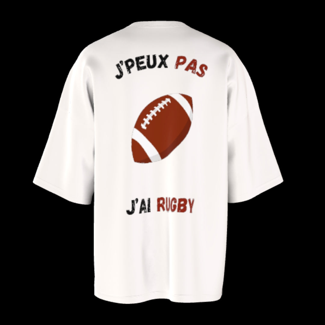 T-shirt unisexe épais ras du cou | J'peux pas j'ai rugby