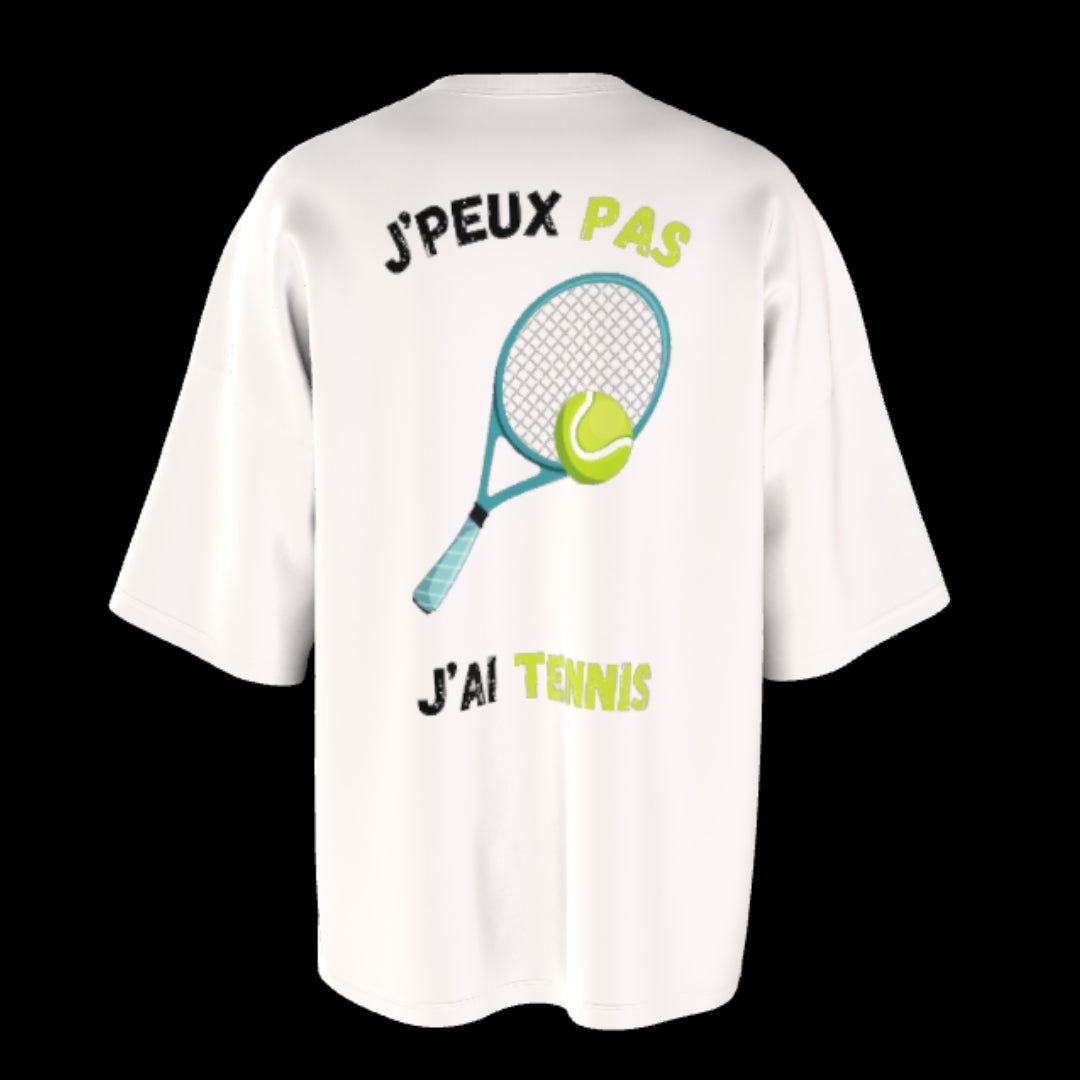 T-shirt unisexe épais ras du cou | J'peux pas j'ai Tennis