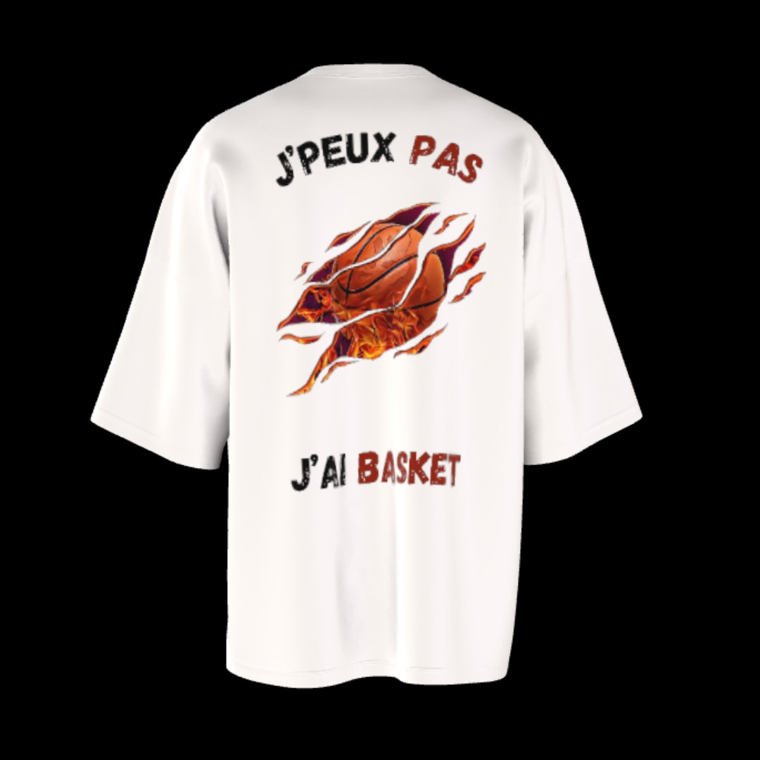 T-shirt unisexe épais ras du cou | J'peux pas j'ai Basket